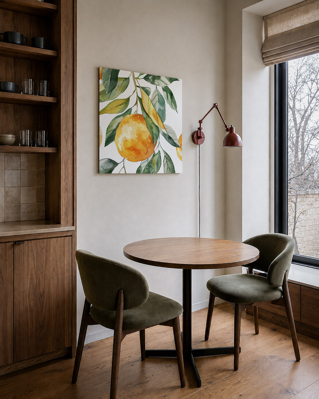 Citrus en bladeren Kunstwerk