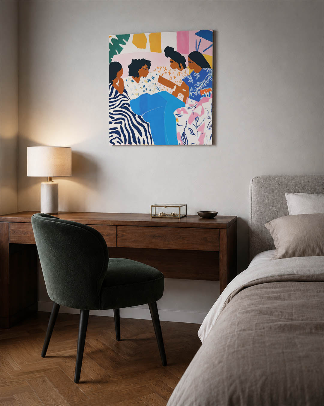 Vrolijke kleurencompositie Kunstwerk