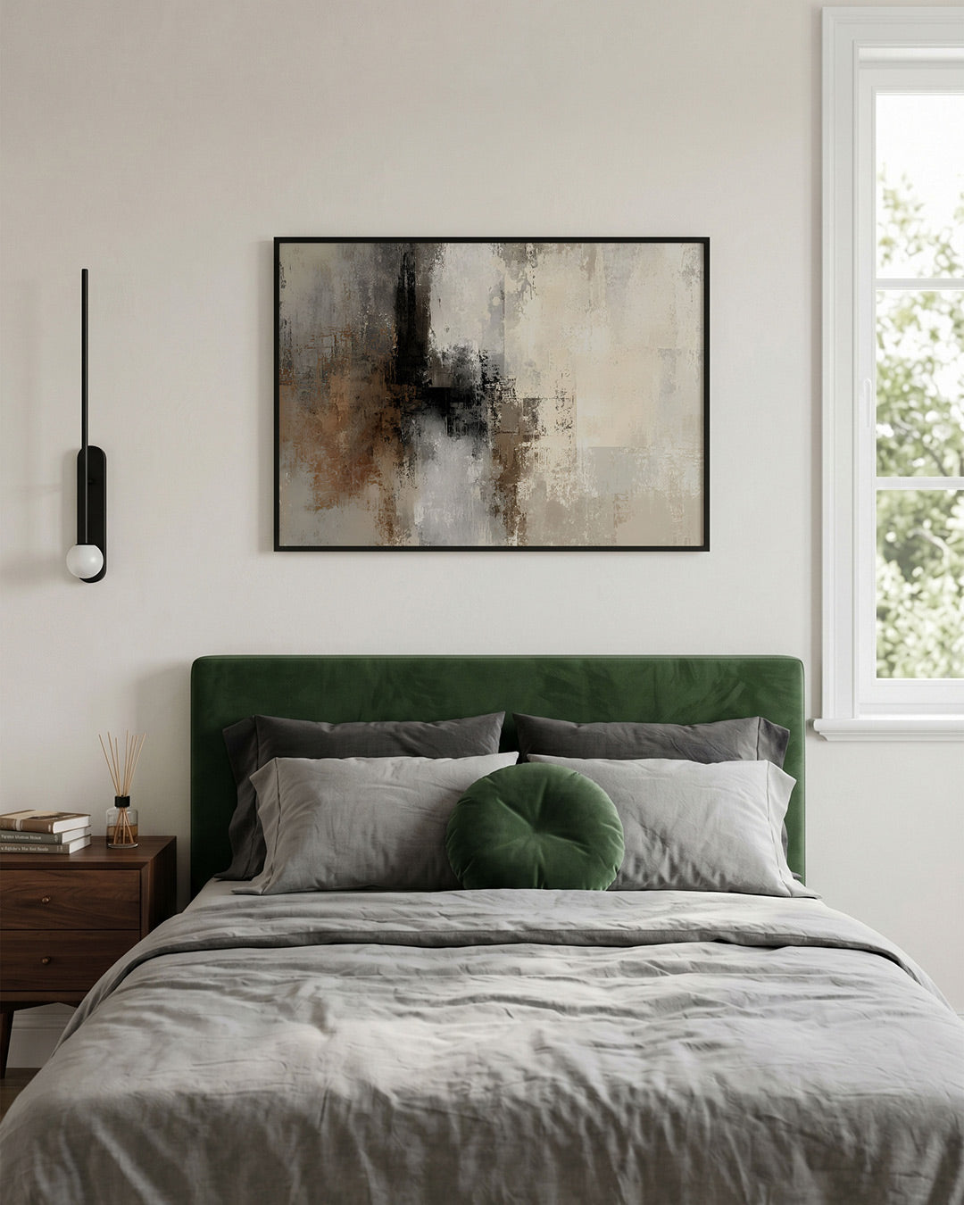Abstracte beige en bruine Poster