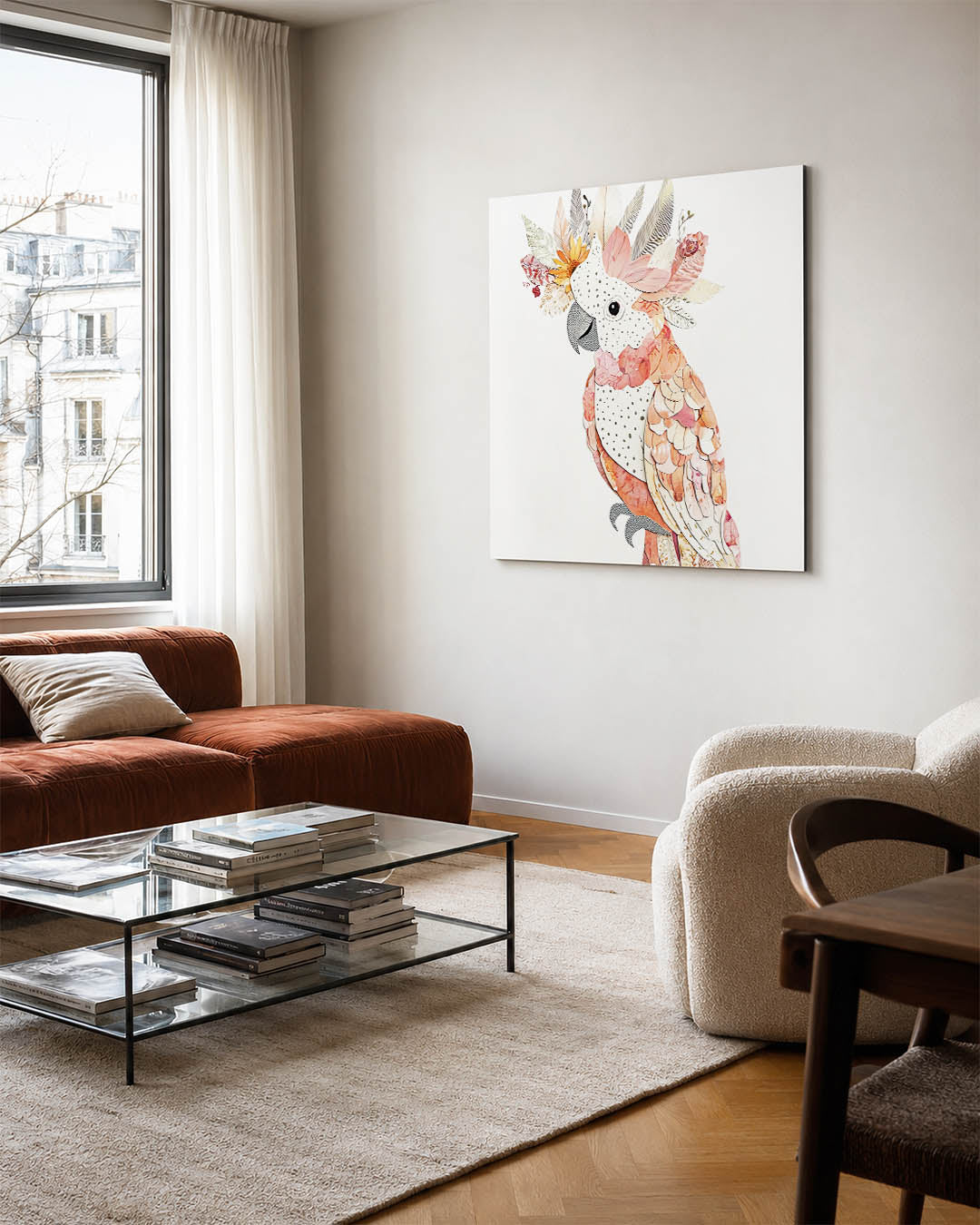 Vrolijke vogelcompositie Kunstwerk