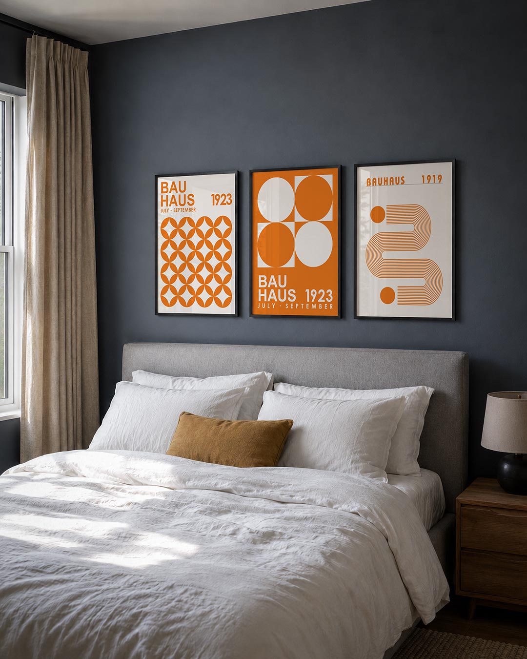 Oranje cirkelpatroon Posterset