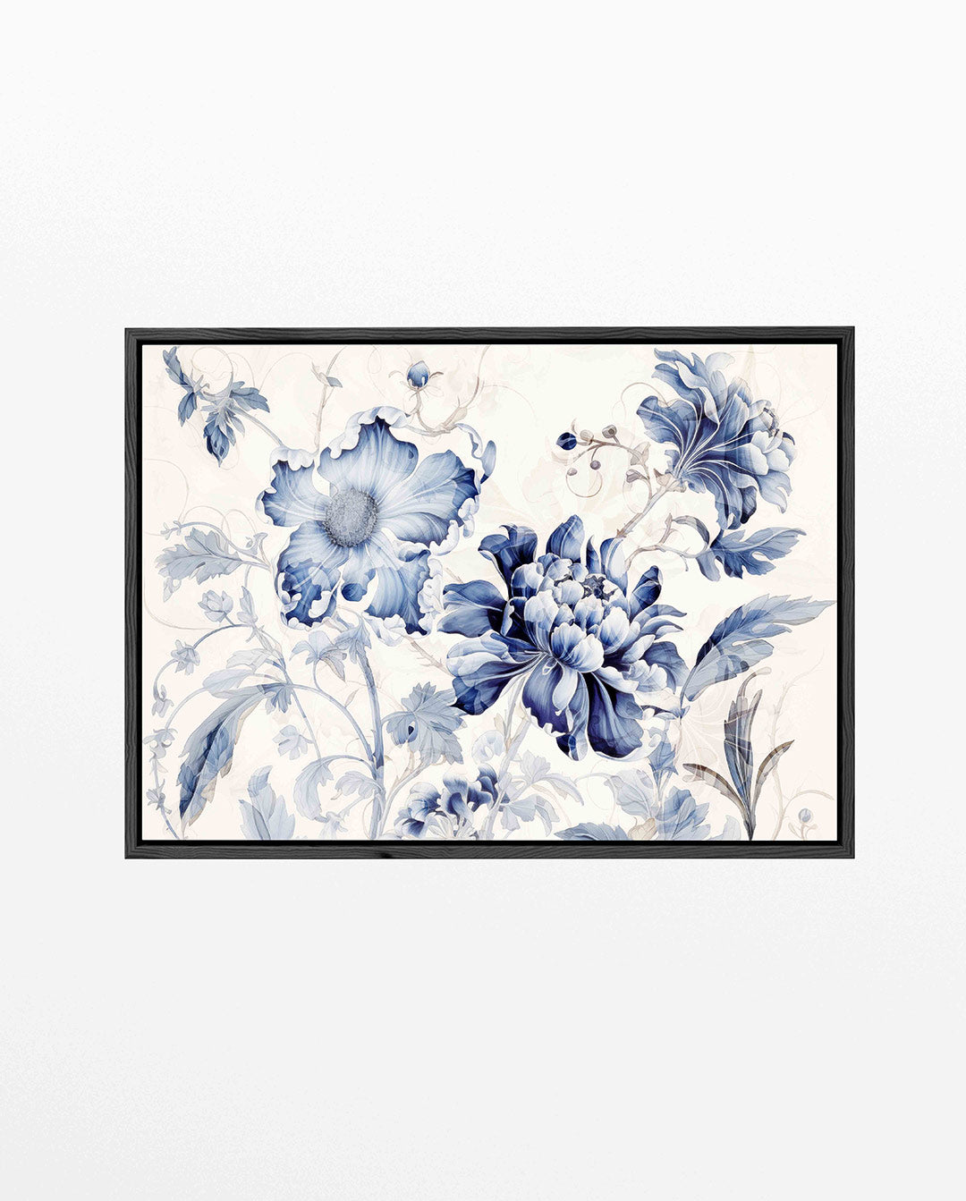 Florale blauwe compositie Kunstwerk