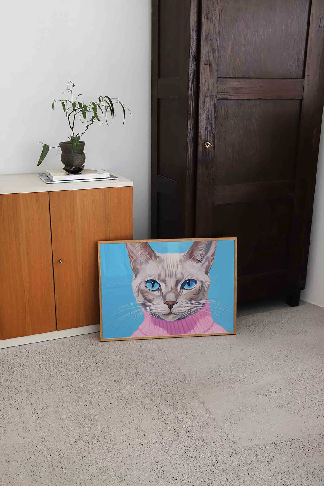 Kat met blauwe ogen Poster