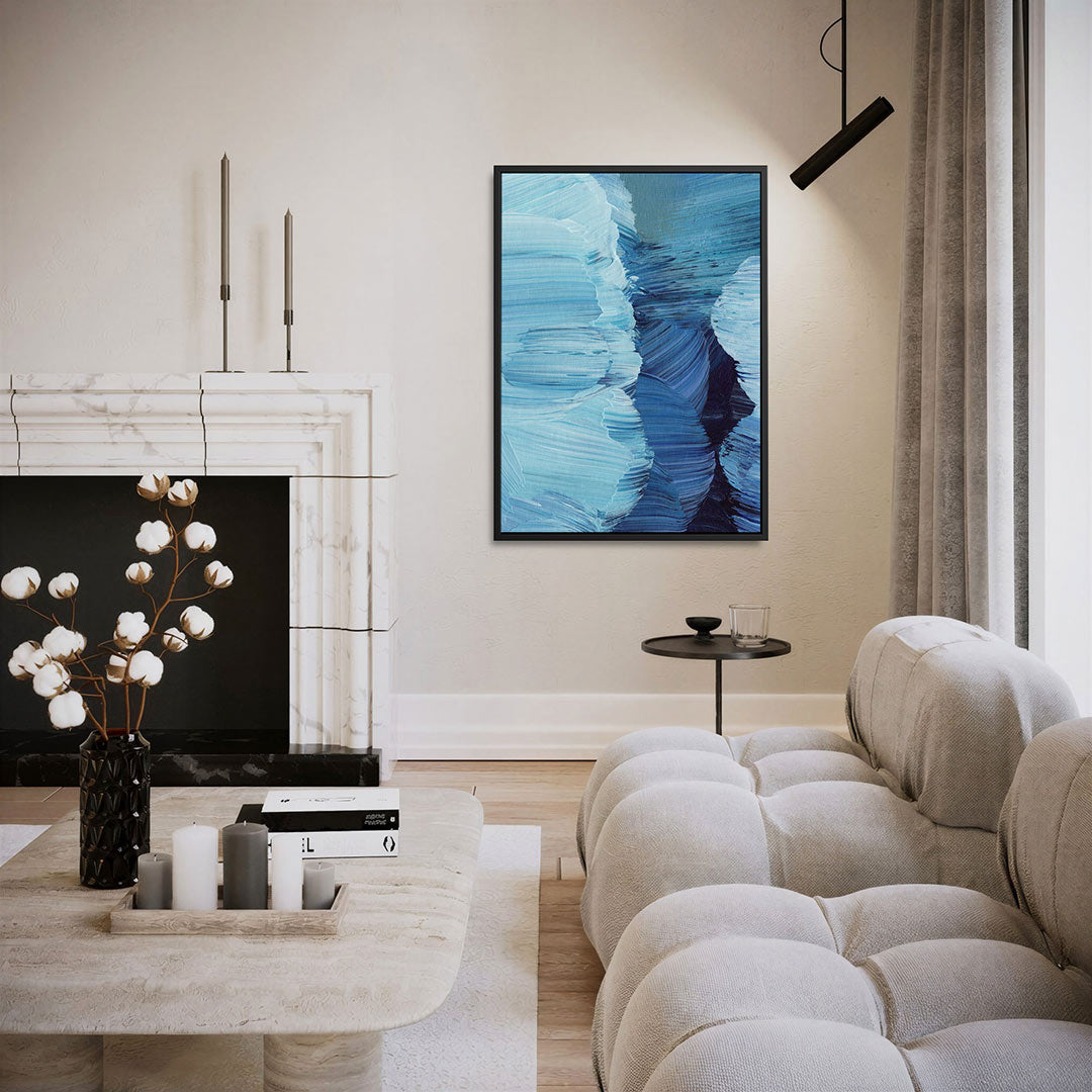 Dynamische blauwtinten Kunstwerk