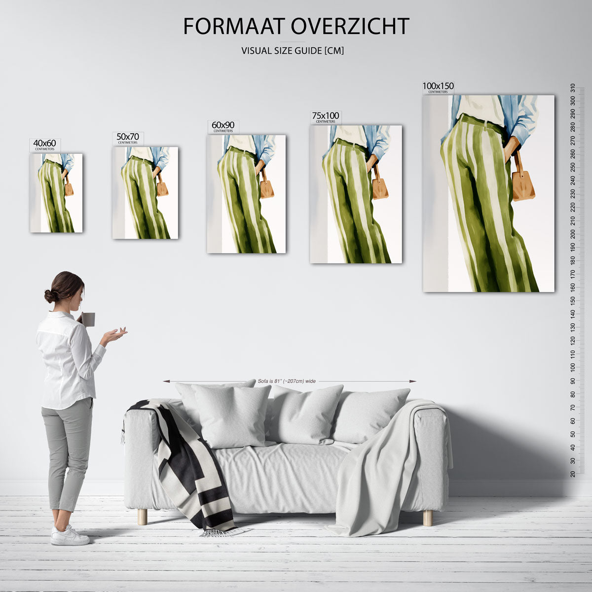 Gestreepte mode illustratie Kunstwerk