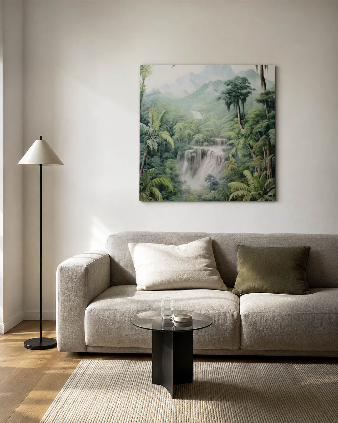 Tropisch waterval landschap Kunstwerk