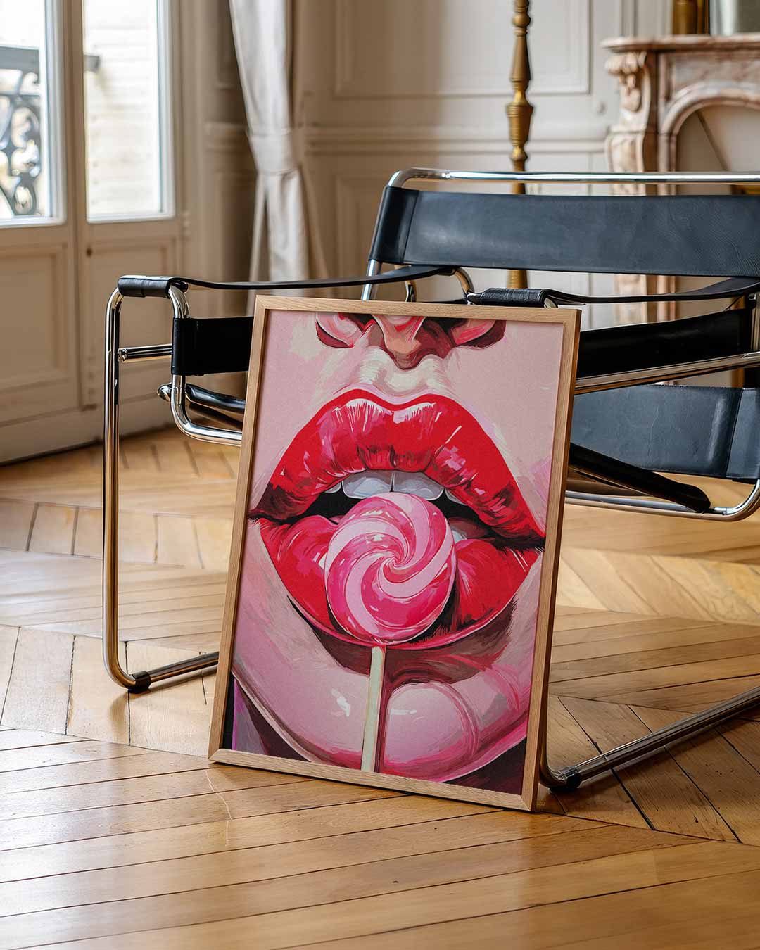 Pop Art Lippen met Lolly Poster-WallArtistic