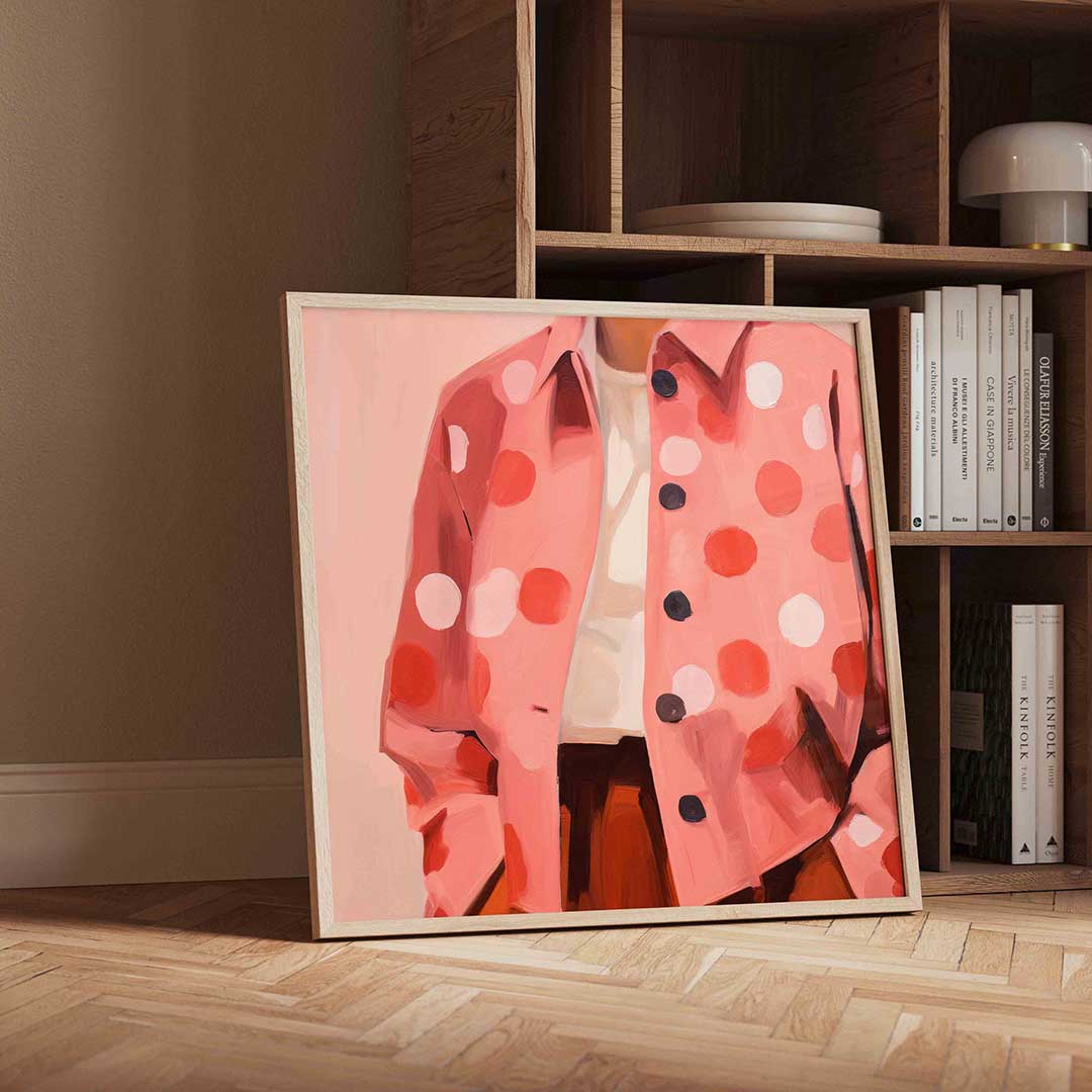 Roze jas met stippen Poster