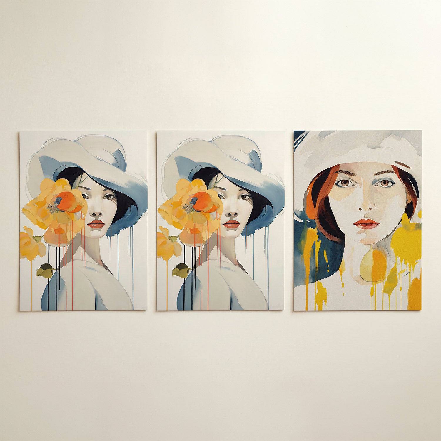Bloem en hoed Posterset