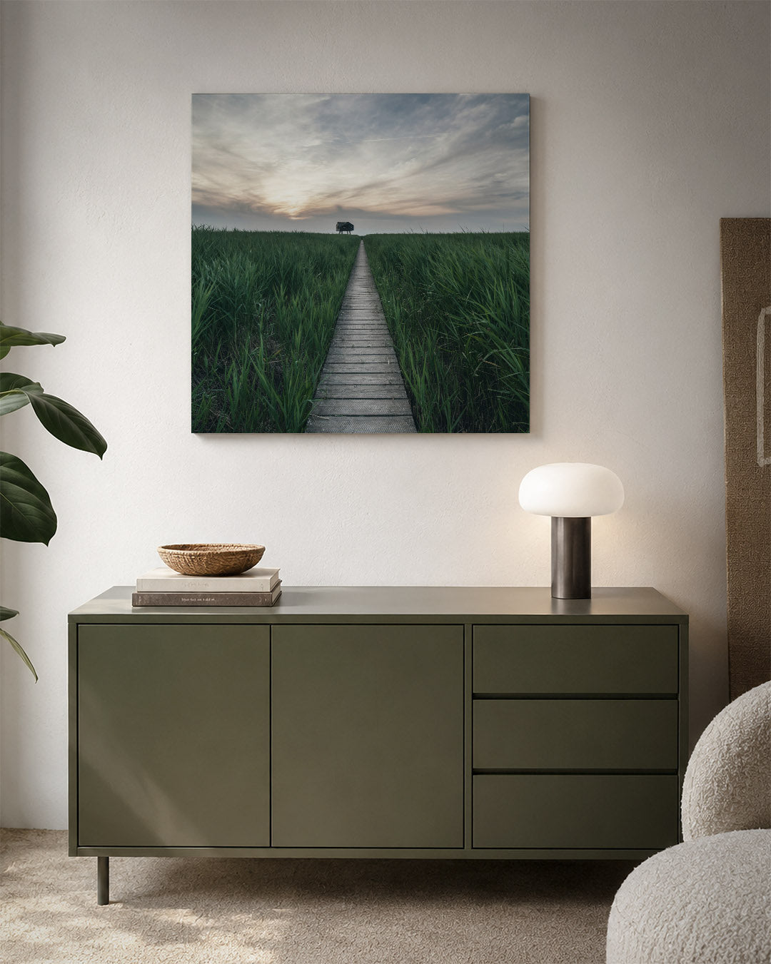 Pad door grasland Kunstwerk