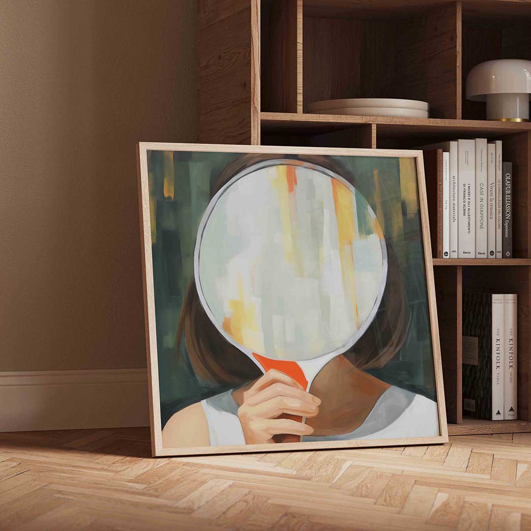 Vrouw met spiegel Poster