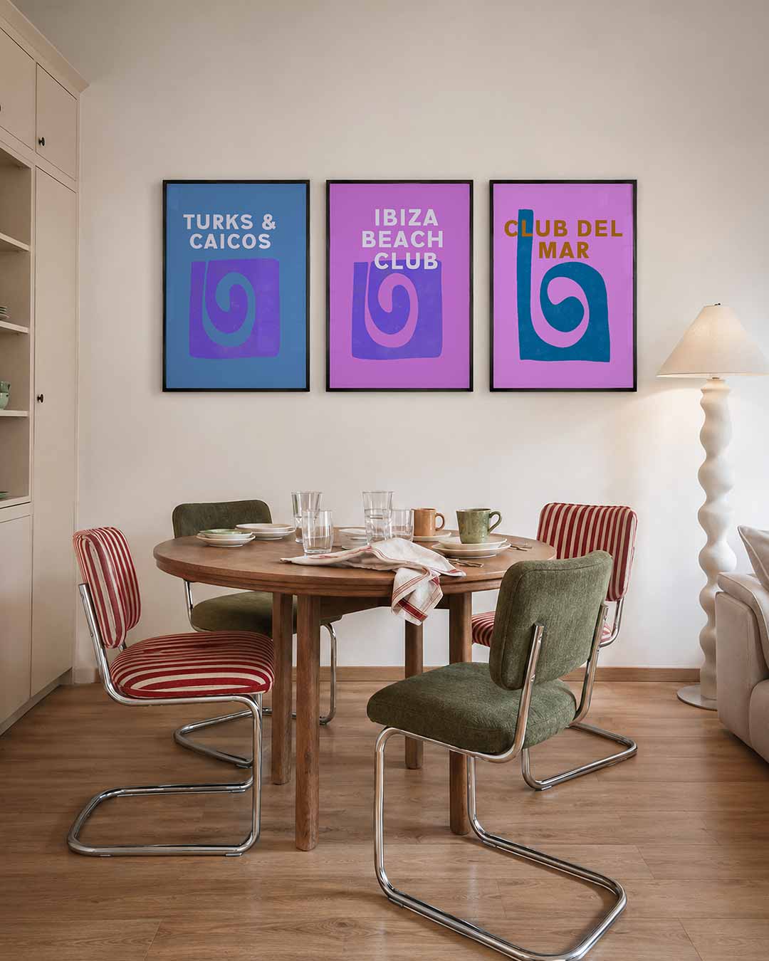 Spiraalvorm en tekst Posterset