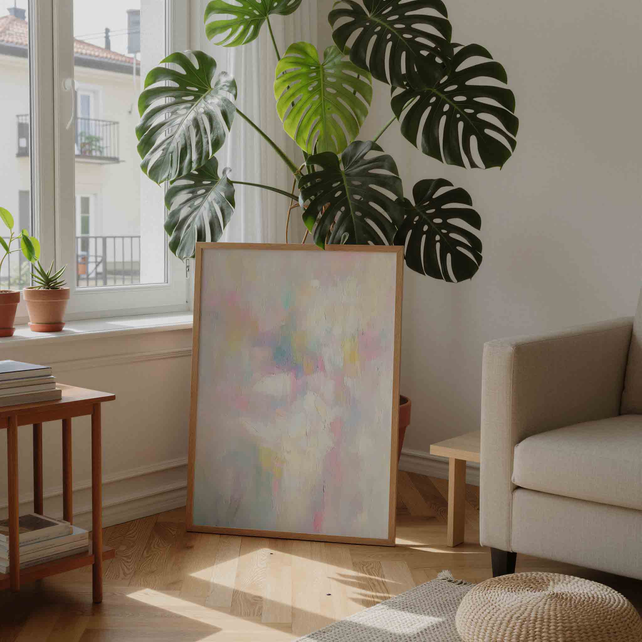 Pastelkleuren abstracte Poster