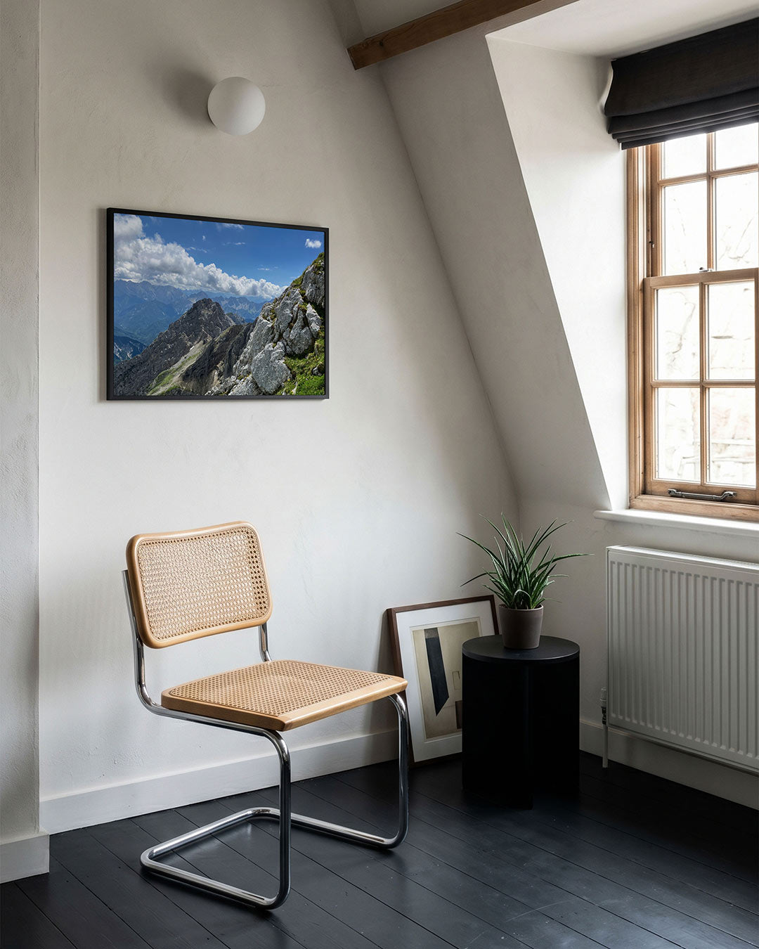 Berglandschap met wolken Poster