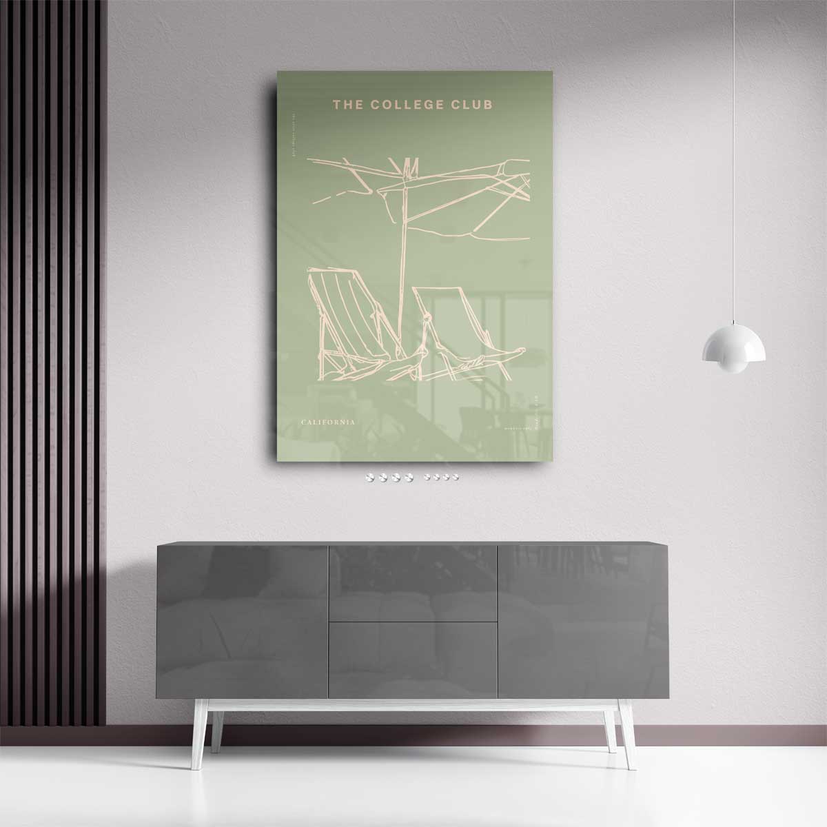 Strandstoelen Onder Parasol Kunstwerk-canvas-dibond-plexiglas-wanddecoratie-WallArtistic