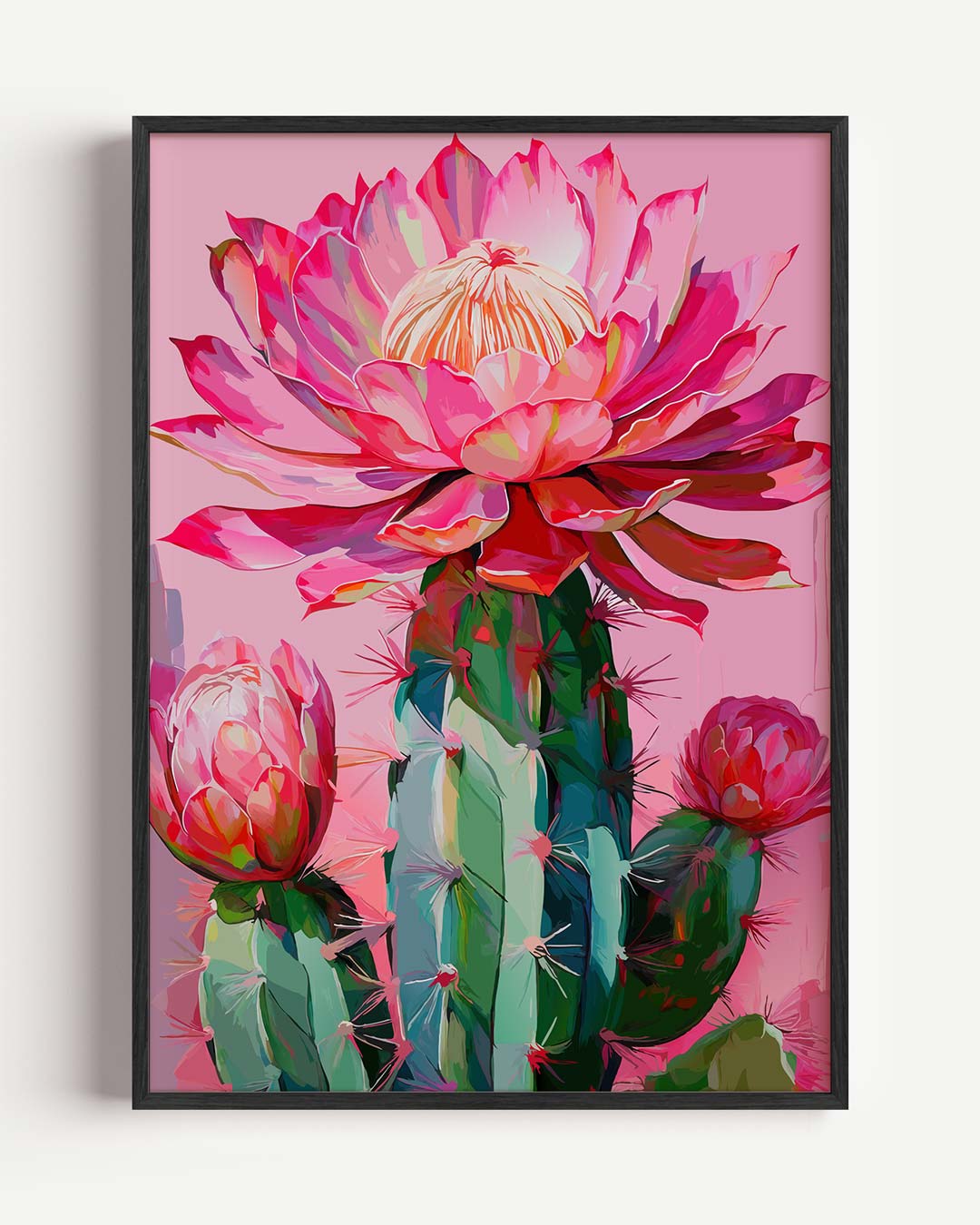 Botanische Cactus Bloemenpracht Poster-WallArtistic