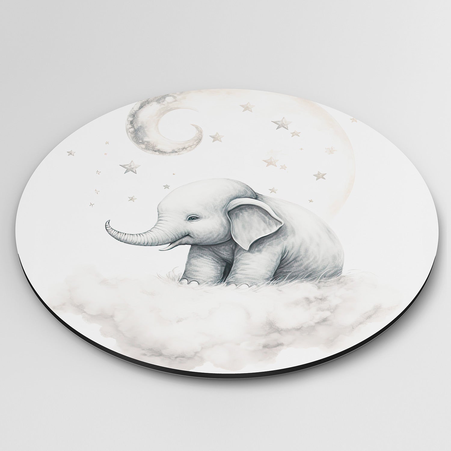 Olifant op wolk Muurcirkel