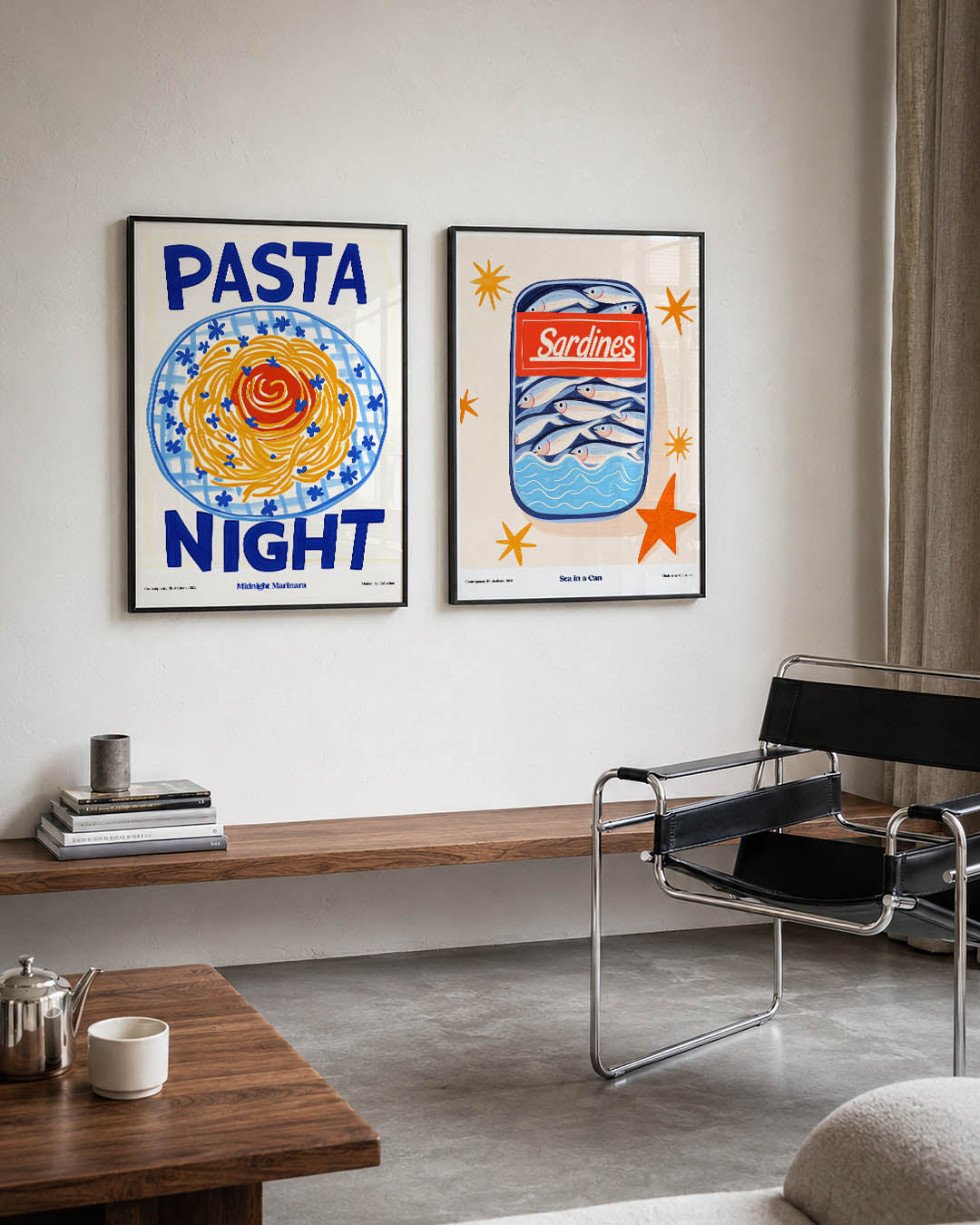 Kleurrijke pastaschotel Posterset