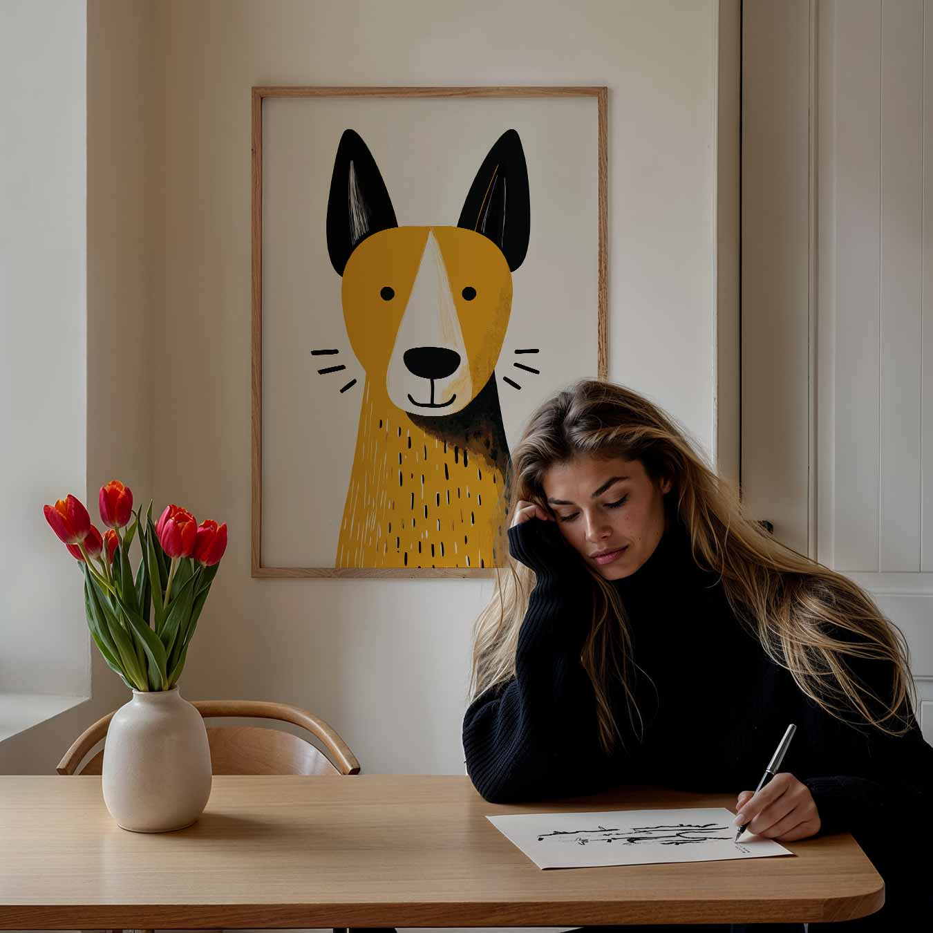 Schattige Hondenportret Poster-WallArtistic