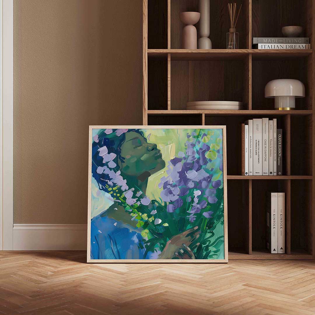 Vrouw met bloemen Poster