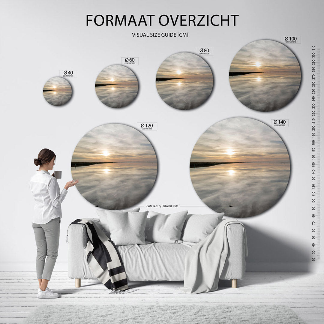 Zonsondergang reflectie Muurcirkel