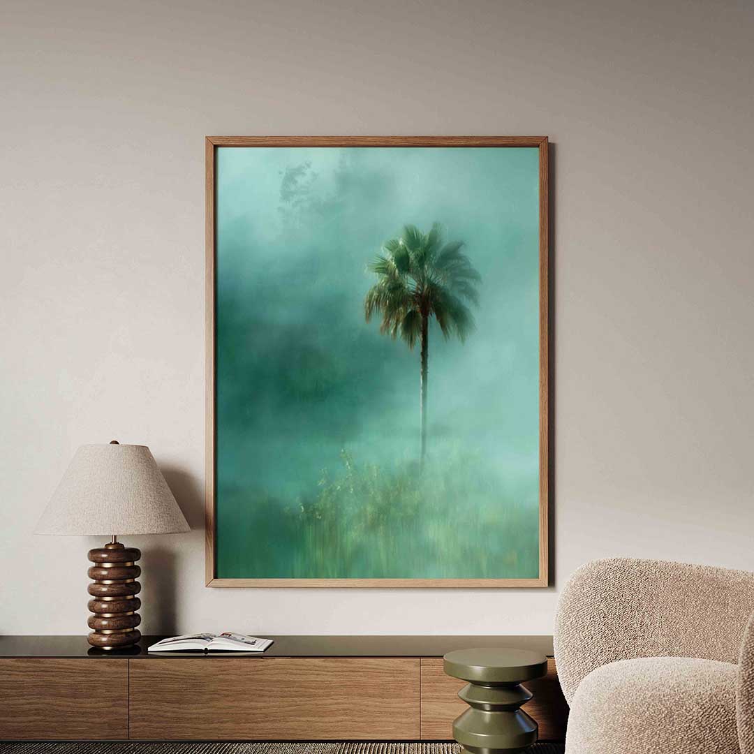 Palmboom in mist Poster