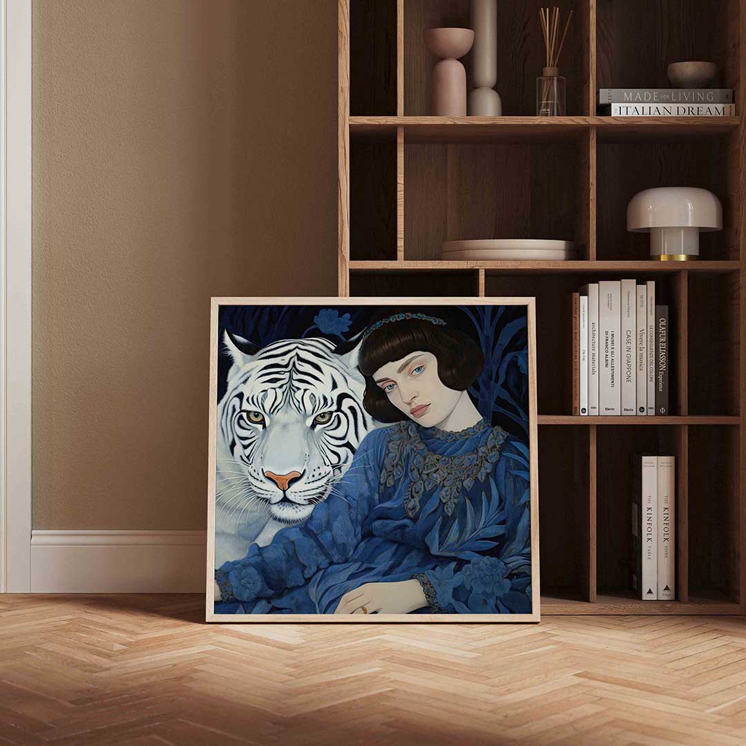 Vrouw met witte tijger Poster