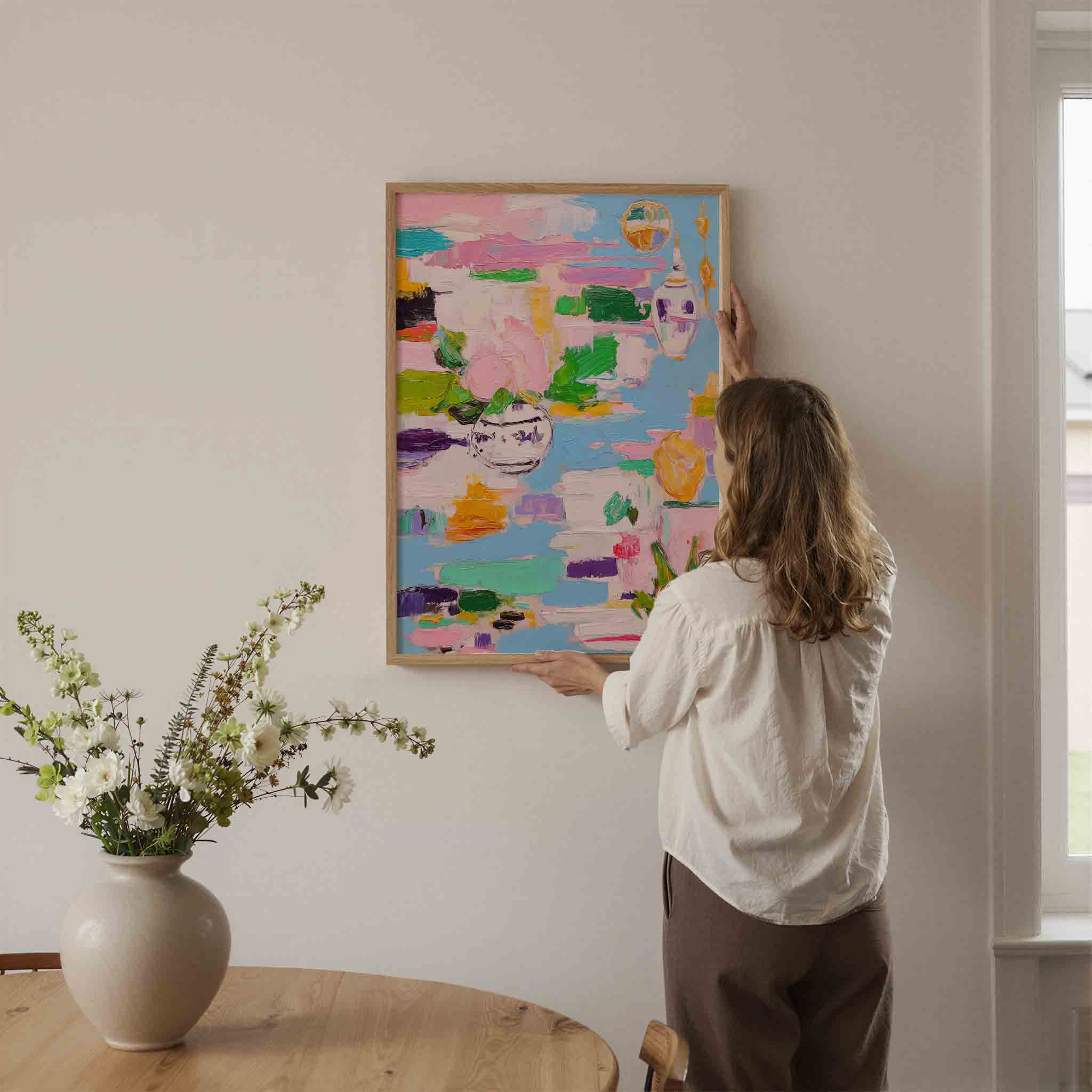 Bloem en vaas Poster