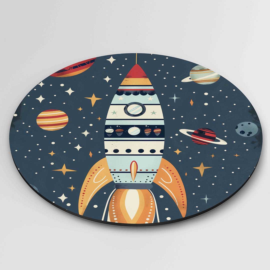 Raket en planeten Muurcirkel