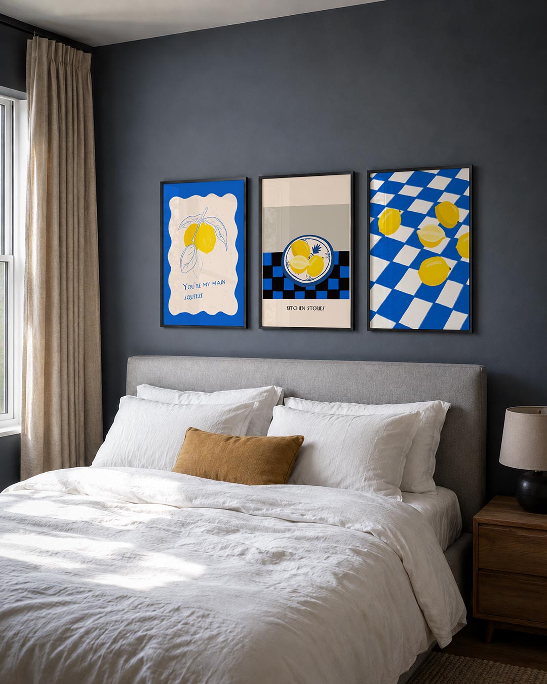 Citroen en blauw Posterset