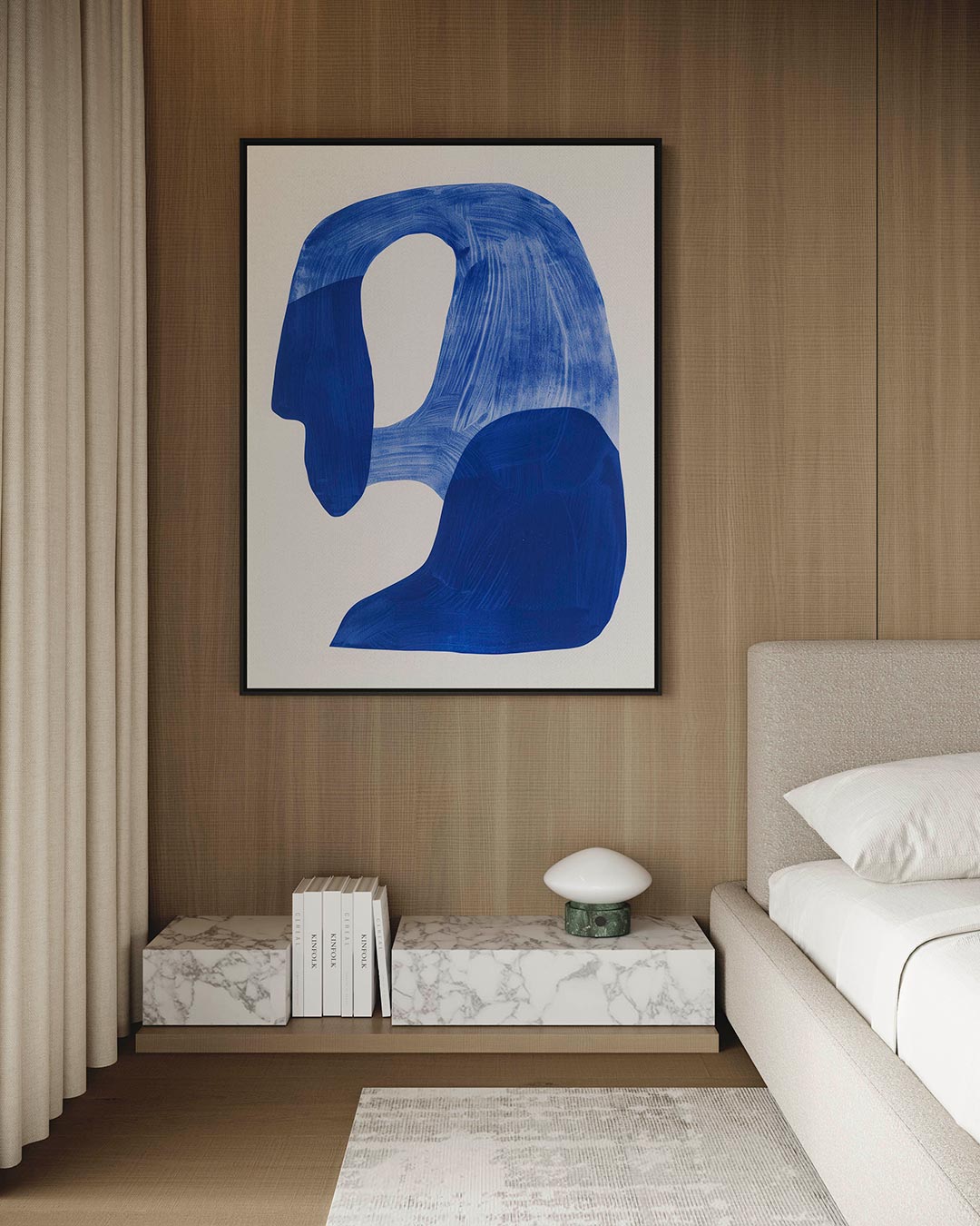Organische blauwe vormen Kunstwerk