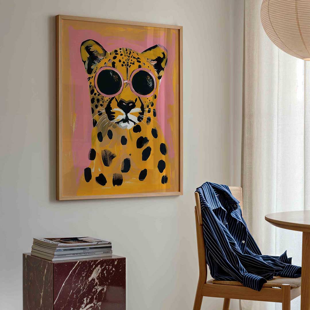 Luipaard met zonnebril Poster