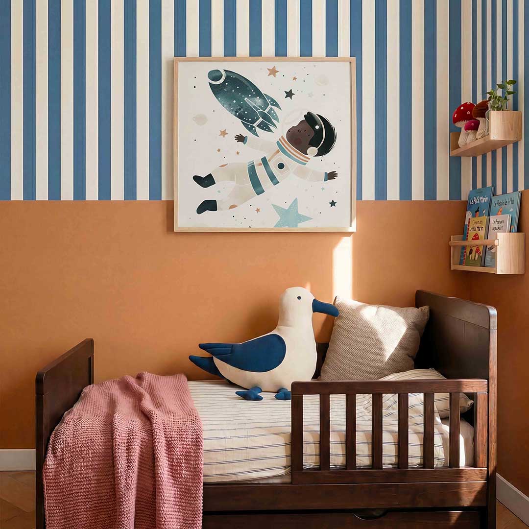 Astronaut en raket Poster