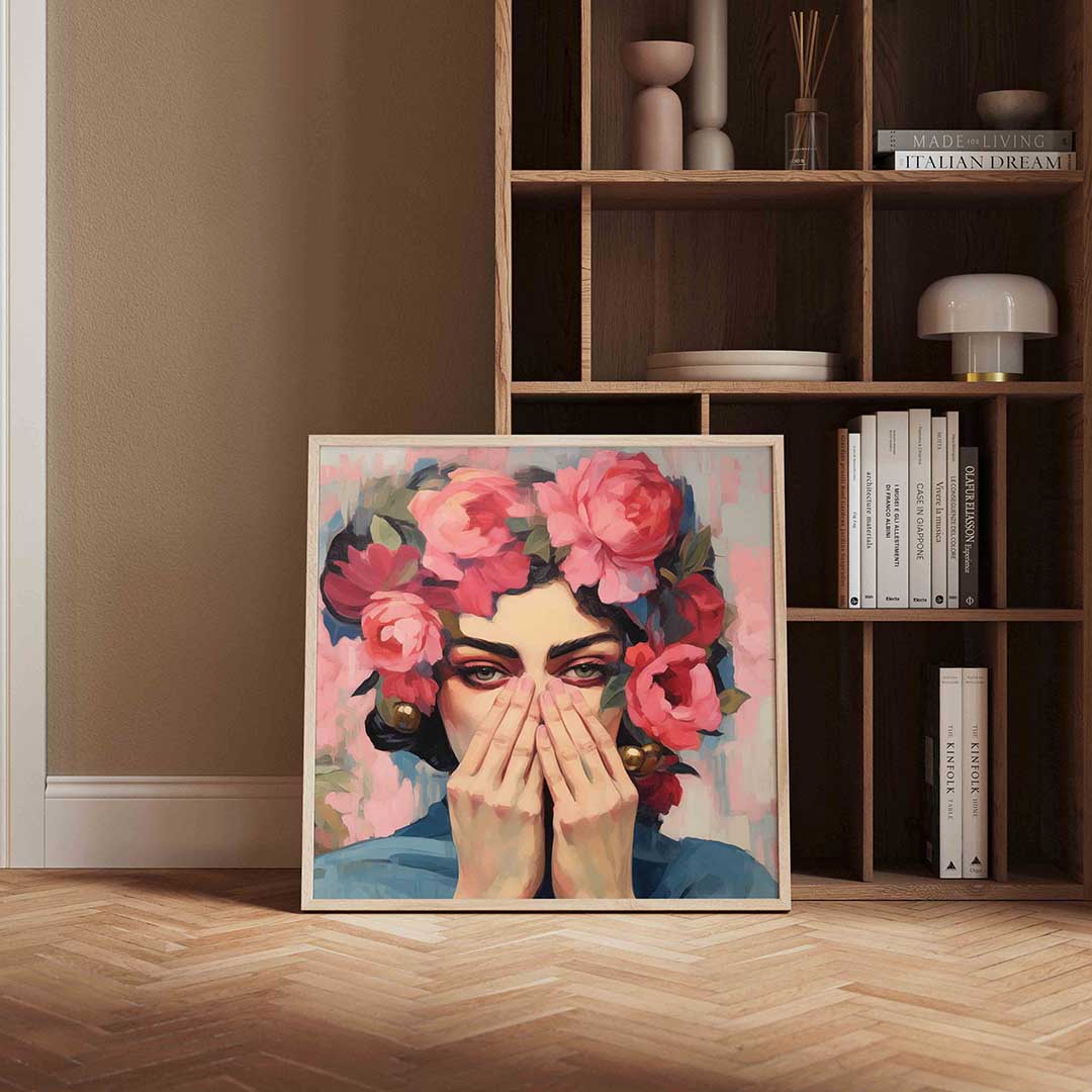 Vrouw met bloemen Poster