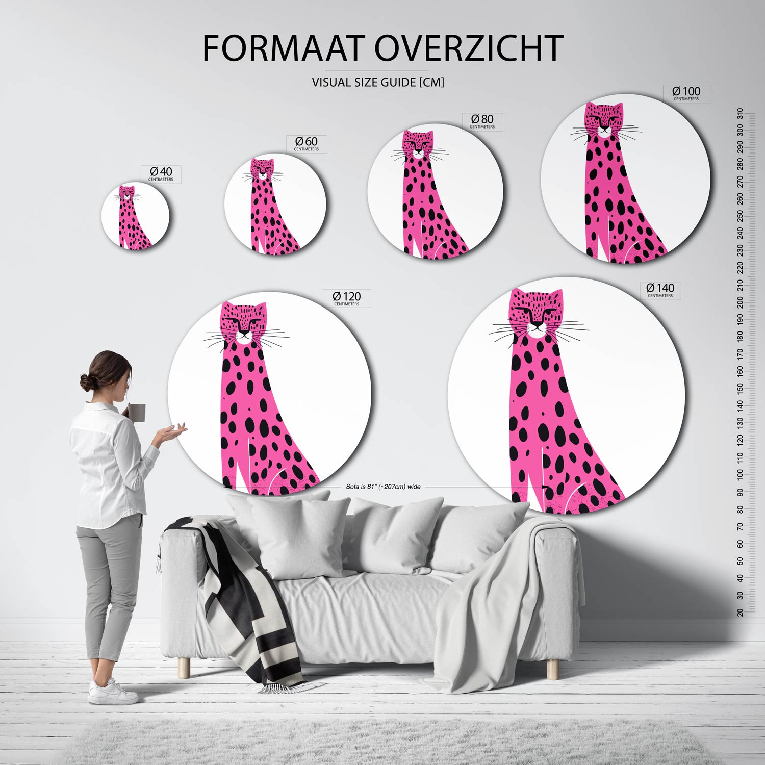 Roze luipaard Muurcirkel