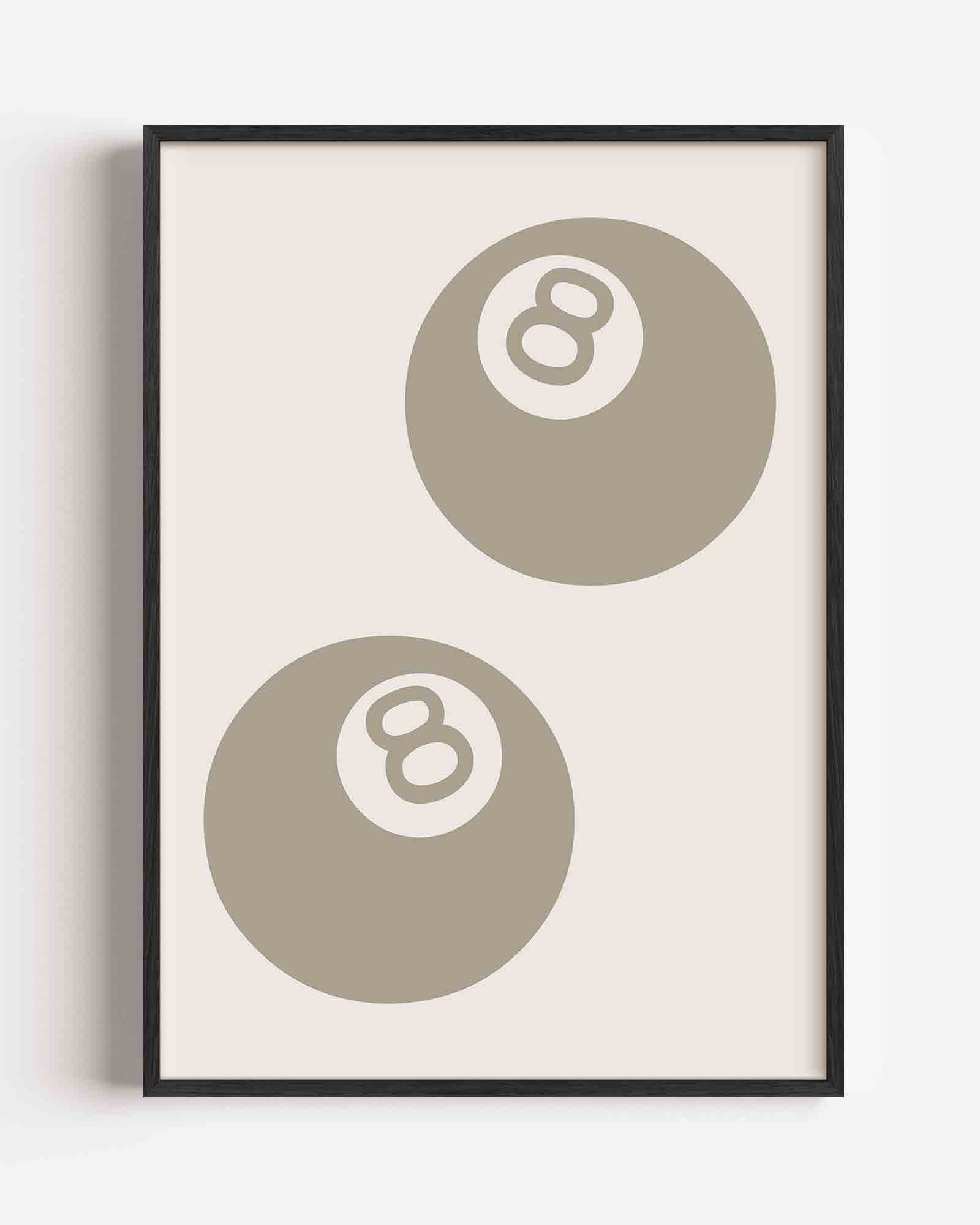 Twee biljartballen Poster