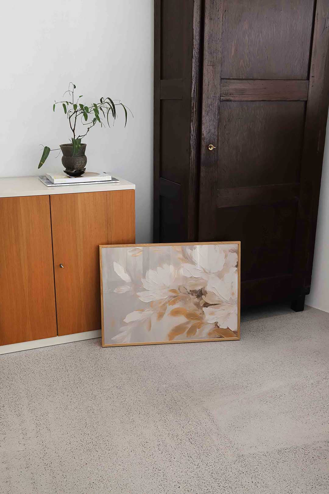 Bloemen in beige Poster