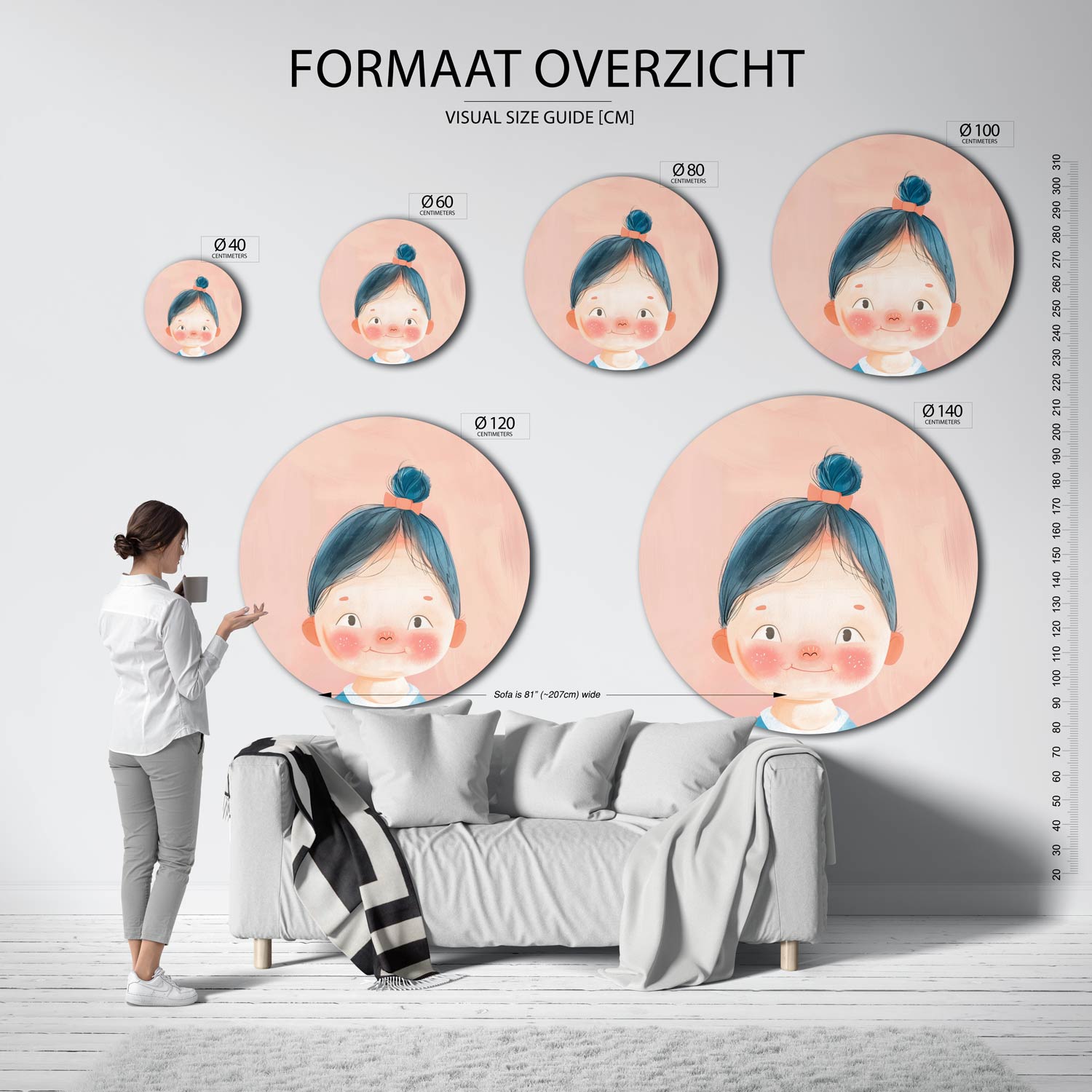 Vrolijk kind Muurcirkel