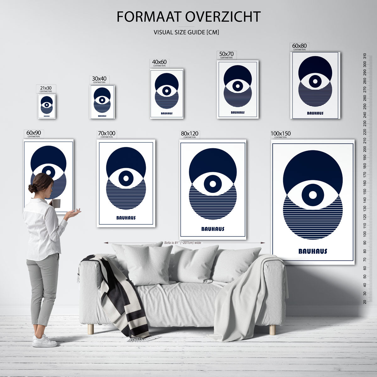 Cirkelpatroon en lijnen Poster