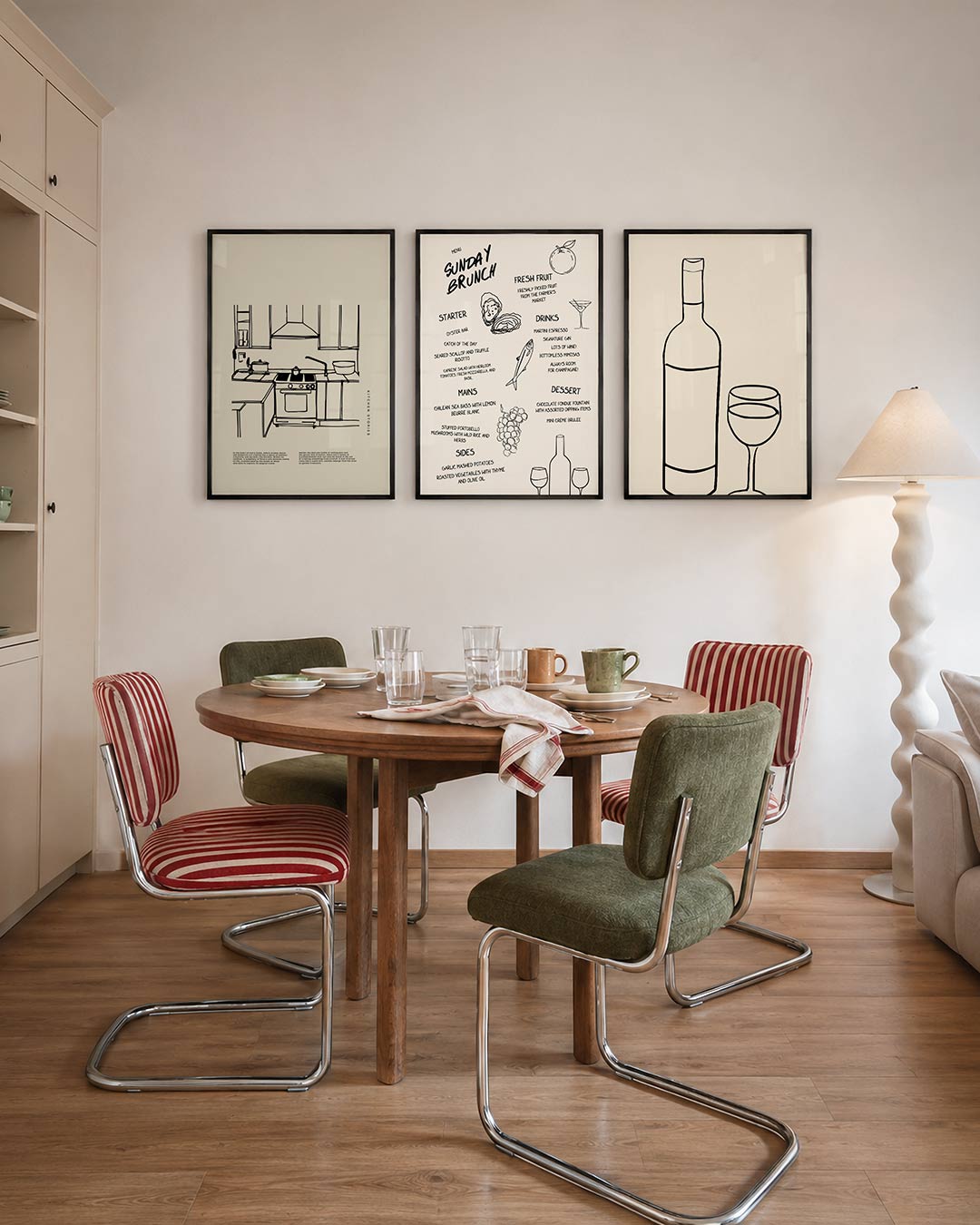 Keukenlijnenspel Posterset