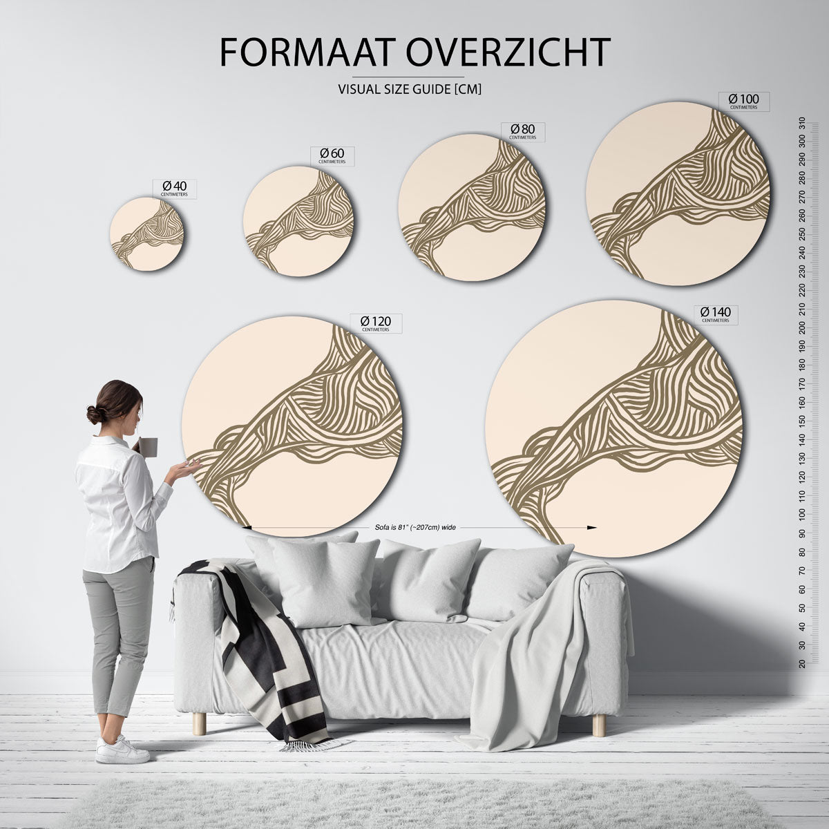 Organische lijnen Muurcirkel