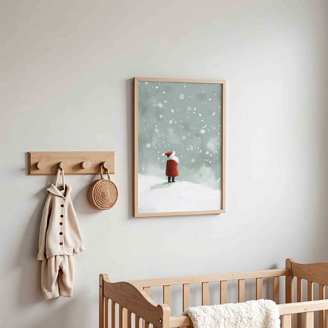Sneeuwlandschap met figuur Poster