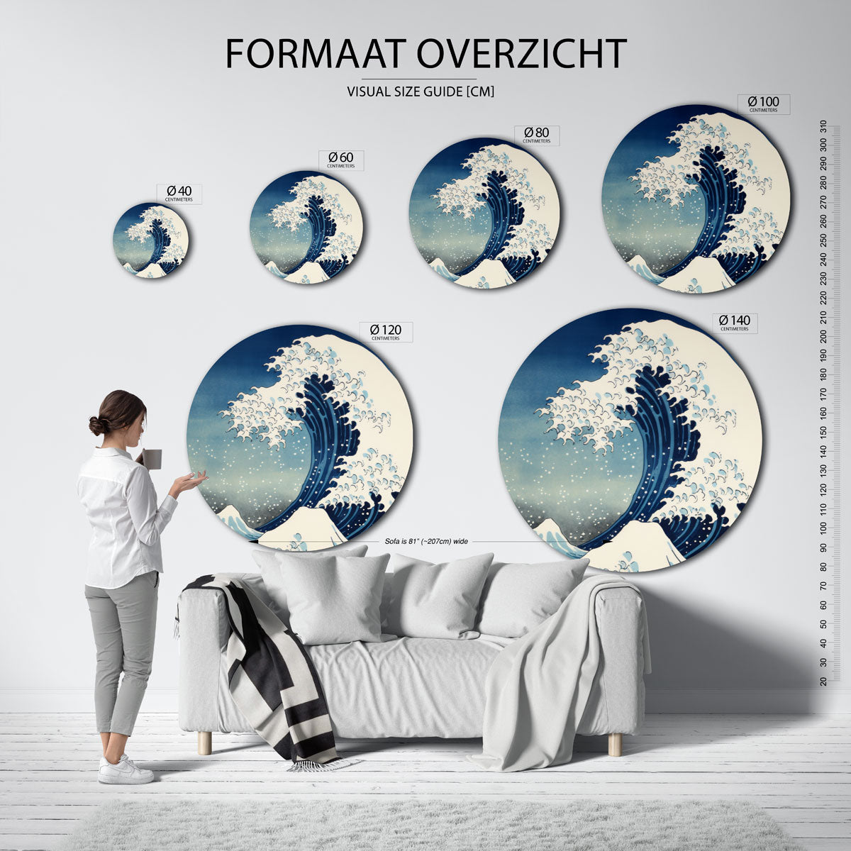 Grote golf Muurcirkel