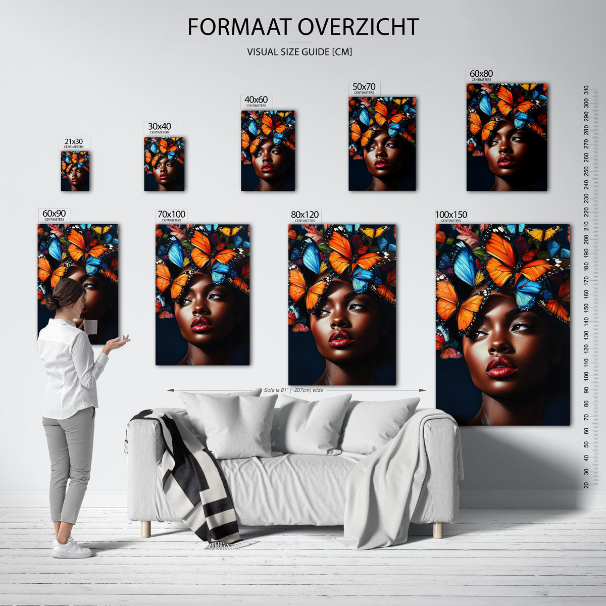 Vlinders en vrouw Poster
