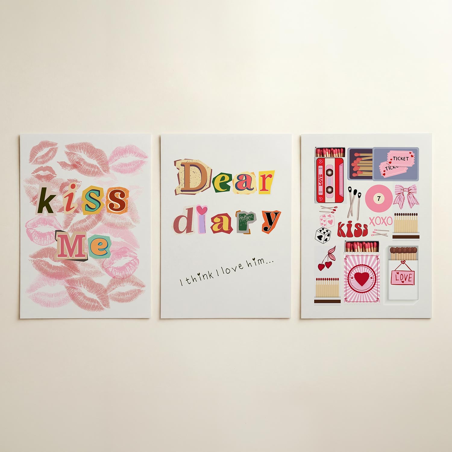 Lippen en letters Posterset