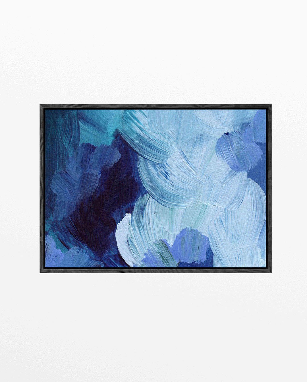 Dynamische blauwe borstels Kunstwerk