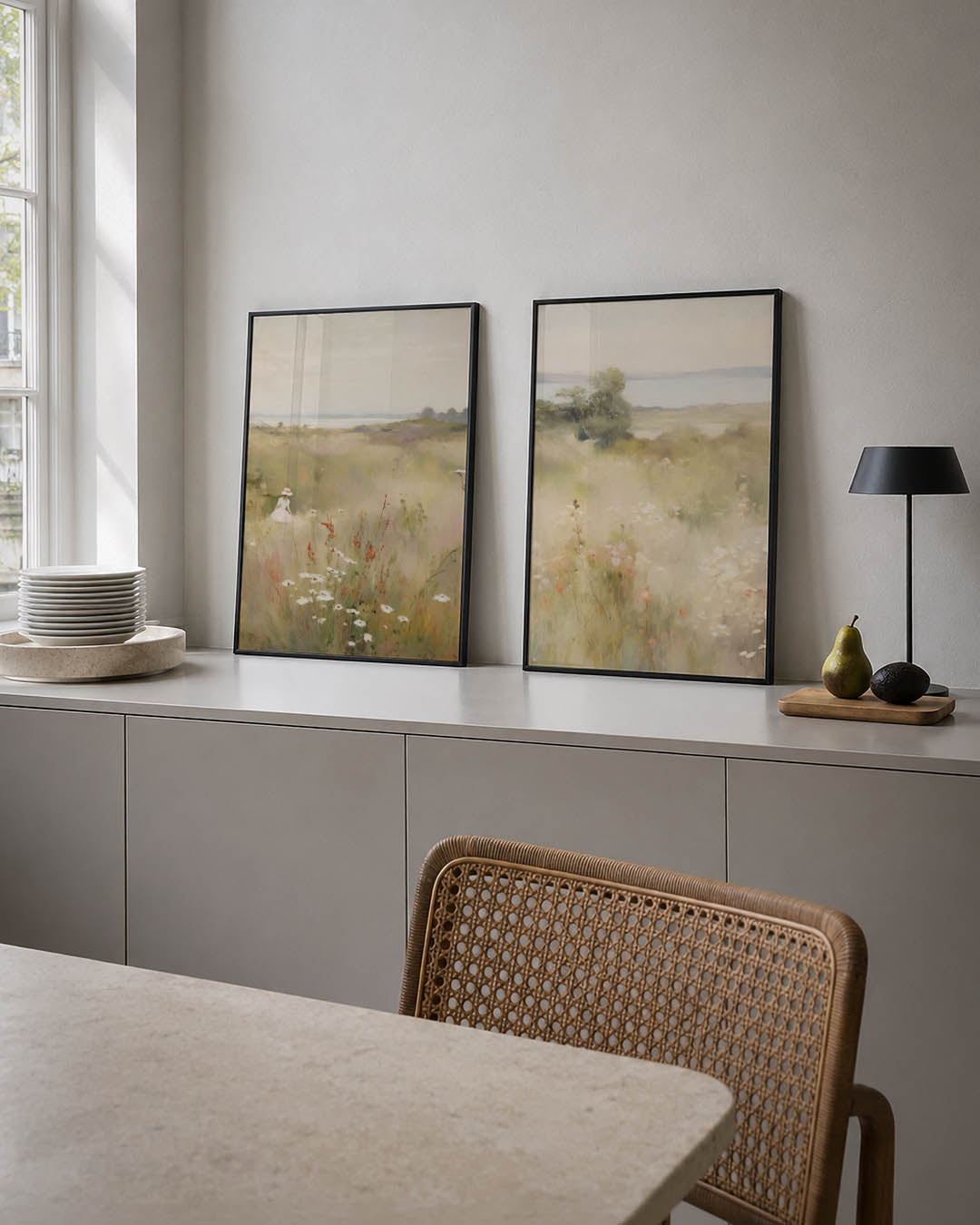Zachte landschapstonen Posterset