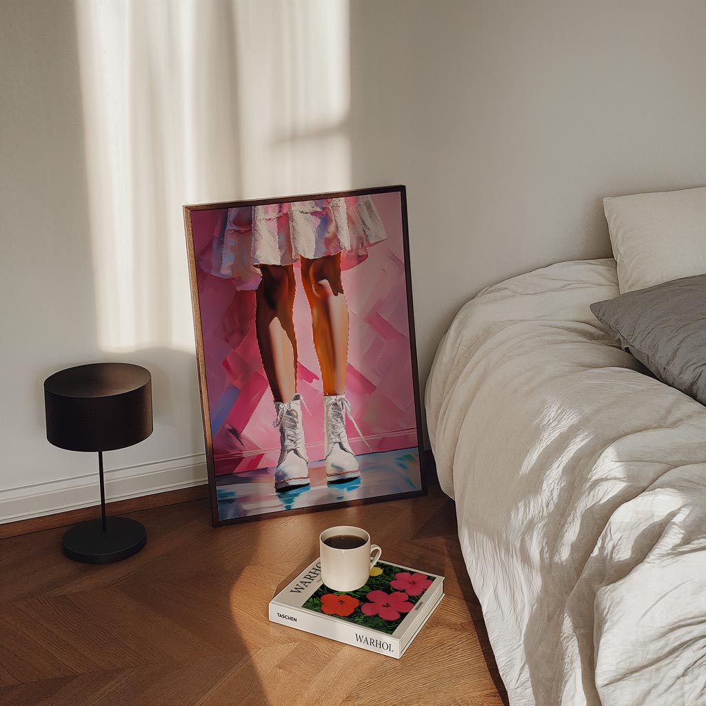 Vrouwelijke Elegantie in Roze Poster-WallArtistic