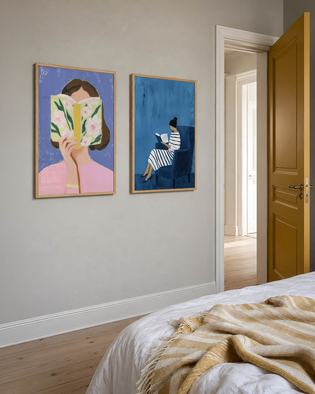 Bloemen en lezen Posterset