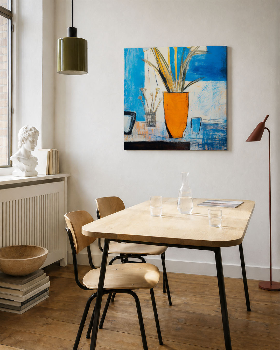 Vaas en bloemen Kunstwerk